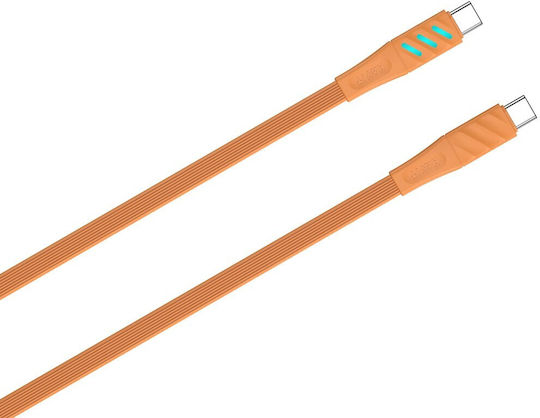 Havit Braided USB 2.0 Cable USB-C Male - USB-C 60W Orange 1m CB6254