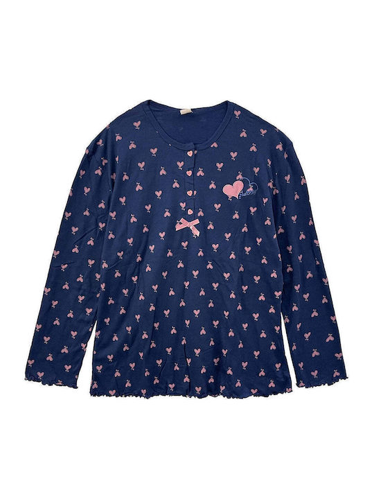 Ustyle Winter Damen Pyjama-Set Blue