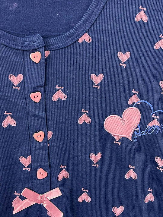 Ustyle Winter Damen Pyjama-Set Blue
