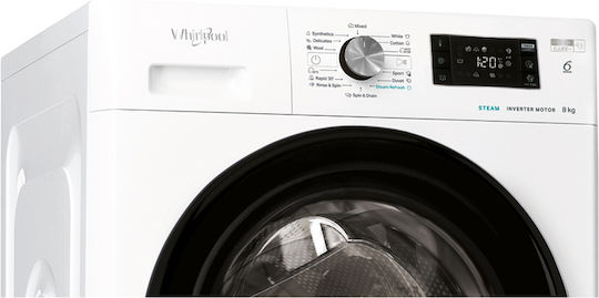 Whirlpool Πλυντήριο Ρούχων 8kg με Τεχνολογία Ατμού 1400 Στροφών 6th Sense FFB 8489 BV EE