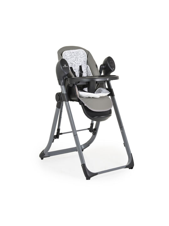 Cangaroo Nirvana Foldable Highchair 2 in 1 with Adjustable Height Nirvana Grey
