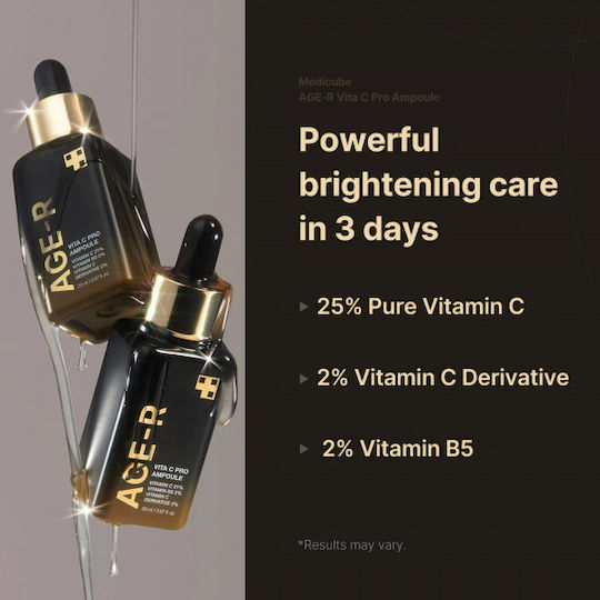 Medicube Age-R Vita C Pro Ampoule Soothing & Anti-aging Ampoule Face Serum with Vitamin C & Panthenol for Brightening & Firming 20ml