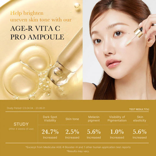 Medicube Age-R Vita C Pro Ampoule Soothing & Anti-aging Ampoule Face Serum with Vitamin C & Panthenol for Brightening & Firming 20ml