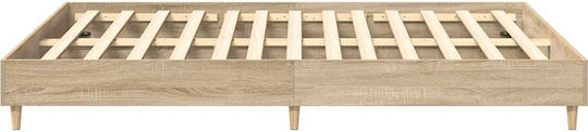 Vidaxl Bed Frame Without Mattress 150x200cm Engineered Wood 1 Pc Double Brown