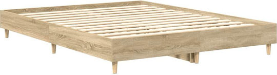 Vidaxl Bed Frame Without Mattress 150x200cm Engineered Wood 1 Pc Double Brown