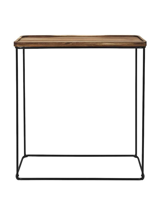 Hocker Für das Wohnzimmer Mit Stauraum Hölzernes Brown Black 80x82x30cm