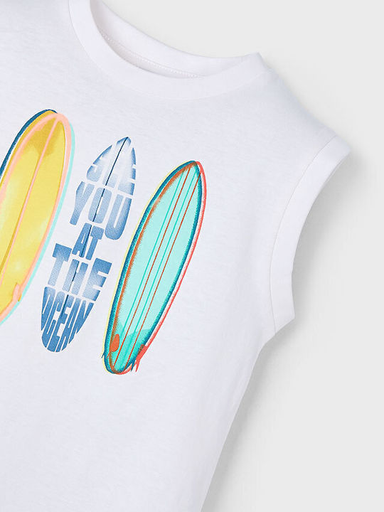 Kids' Shirt Sleeveless White Surf Boards