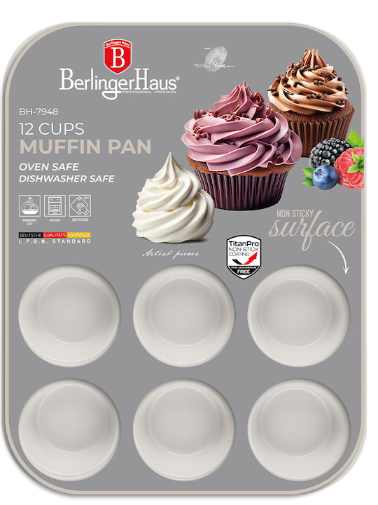 Berlinger Haus Φόρμα Ζαχαροπλαστικής για Cupcakes/Muffins 12 Θέσεων 35x26.5x3εκ.