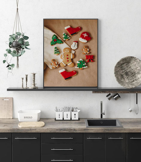 Πίνακας Festive Christmas Cookies Γιορτινά Χριστουγεννιάτικα Μπισκότα 20x30