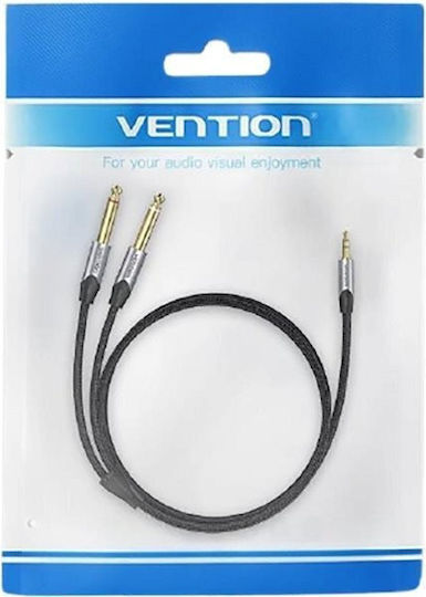 Vention Cable 6.3mm male - 3.5mm male 5m Gray (ALZ5230.6922794753372)