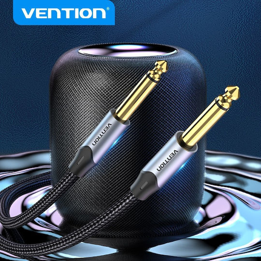 Vention Кабел 6,3 мм мъжки - 6,3 мм мъжки 2м Сив