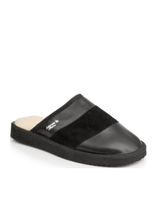 Din Piele Papuci de Damă de Iarnă Negre