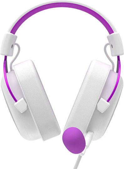 Havit H2002D Over Ear Gaming Headset με σύνδεση 3.5mm Μωβ