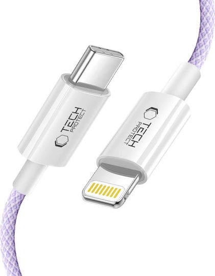 Tech-Protect Ultraboost USB-A към Lightning кабел 27W Лилав 1м