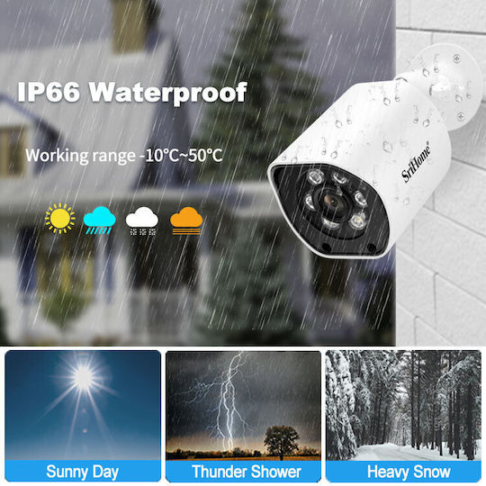 Sricam SH034B-POE IP Cameră de Supraveghere Full HD+ 5MP Rezistentă la apă cu Comunicare Bidirecțională și Lentilă 4mm