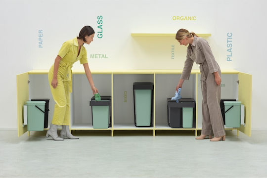 Brabantia Πλαστικός Κάδος Απορριμμάτων 2x30lt Γκρι