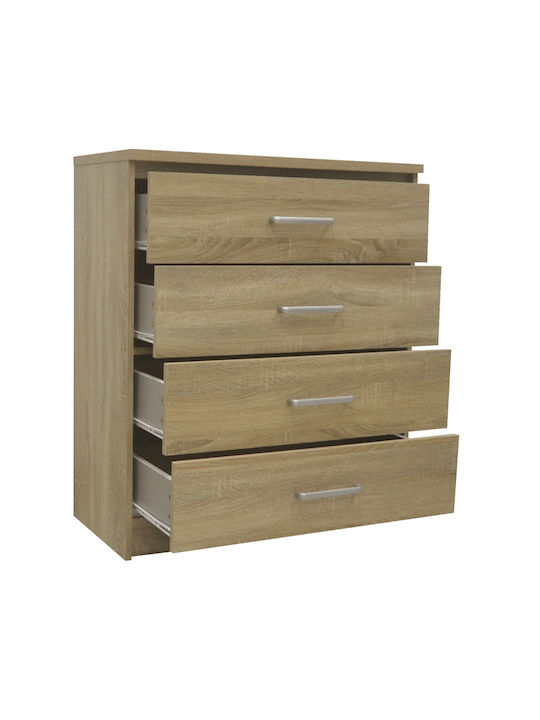 Pakoworld 123-000233 Chest of Drawers Olympus Pakoworld 4 Drawers Natural Shade 80.5x40x95cm