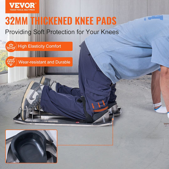 Vevor Concrete Knee Boards Slider Knee Boards 28” X 8” Kneeer Board Γόνατα Ανοξείδωτο Χάλυβα Sliders Σκυρόδεμα Κινούμενα Συρόμενα Ζευγάρια Τσιμεντένια Επιγονατάκια & Ιμάντες Σανίδας Φινίρισμα Σκυρόδεμα