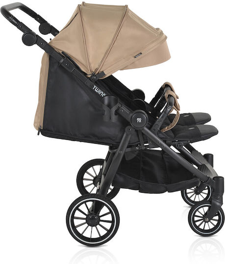 Moni TwinGo Doppelter Kinderwagen Geeignet für Neugeborene Camel 15.2kg