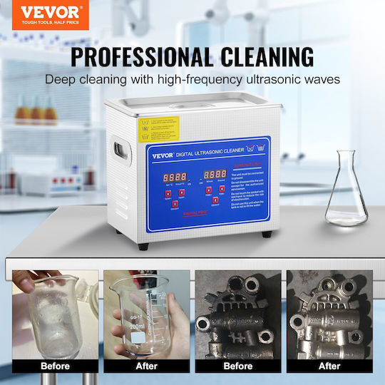 Vevor Ultrasonic Cleaner 3lt Inox with Digital Timer