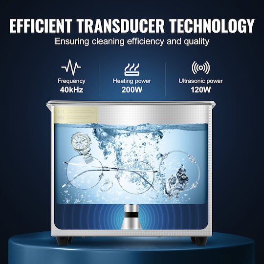 Vevor Ultrasonic Cleaner 3lt Inox with Digital Timer