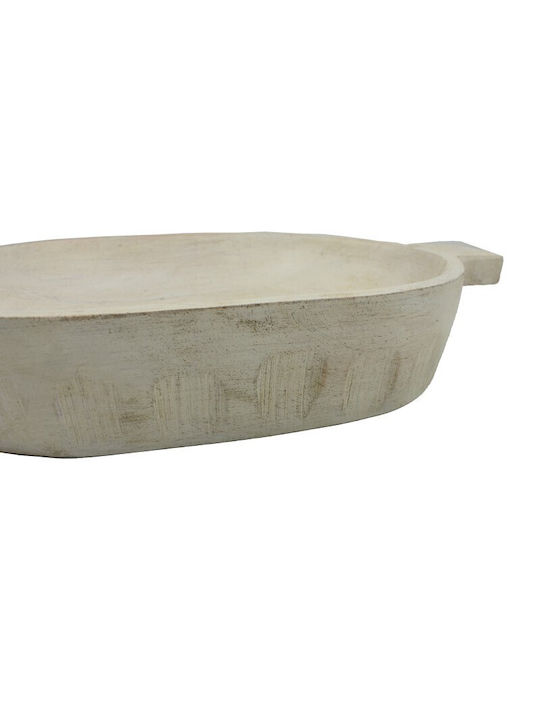 Nakaro Wood Сервизна Плато Дърво Бял 35x21бр 1бр