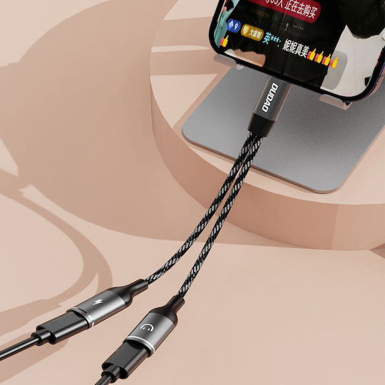 Dudao L13C+ Конвертор USB-C мъжки към USB-C 2x женски Сив 1бр