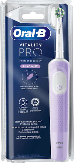 Oral-B Vitality Pro Protect X Clean Electric Toothbrush with Pressure Sensor Lilac Mist