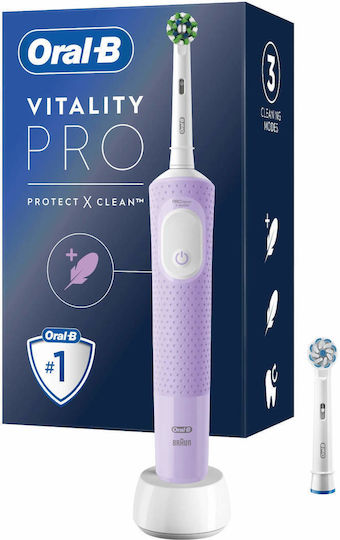 Oral-B Vitality Pro Protect X Clean Electric Toothbrush with Pressure Sensor Lilac Mist