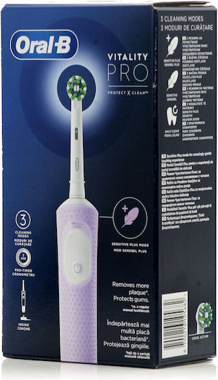 Oral-B Vitality Pro Protect X Clean Electric Toothbrush with Pressure Sensor Lilac Mist