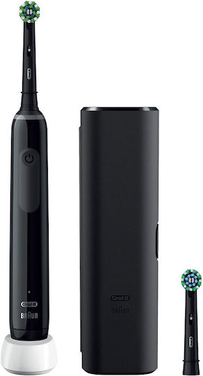 Oral-B Pro 3 3500 Ηλεκτρική Οδοντόβουρτσα με Χρονομετρητή, Αισθητήρα Πίεσης και Θήκη Ταξιδίου Black