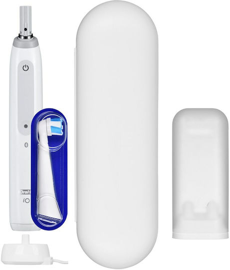 Oral-B iO Series 4 Electric Toothbrush with Timer, Pressure Sensor, and Travel Case Quite White