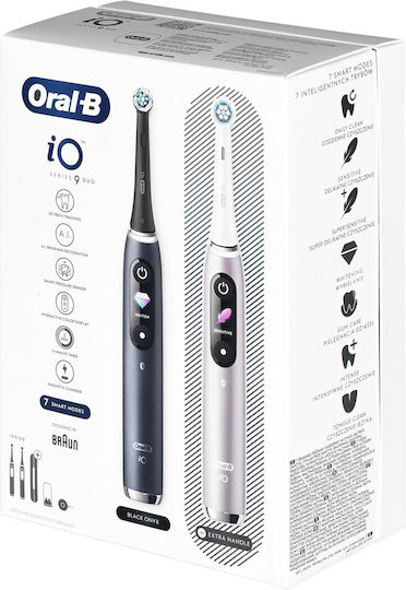Oral-B iO Series 9 Електрическа Четка за Зъби с Калъф за Пътуване Black Onyx / Rose Quartz