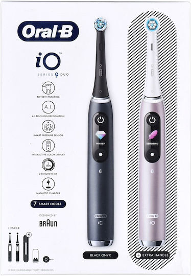 Oral-B iO Series 9 Електрическа Четка за Зъби с Калъф за Пътуване Black Onyx / Rose Quartz