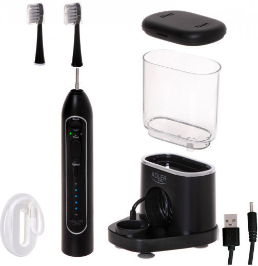 Adler Electric Toothbrush with Travel Case Black