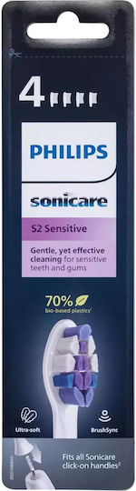 Philips Sonicare S2 Sensitive Replacement Heads for HX6054/10 Quantity 4
