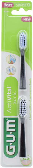 GUM ActiVital Sonic Soft 4110 Electric Toothbrush Replacement Heads 2pcs