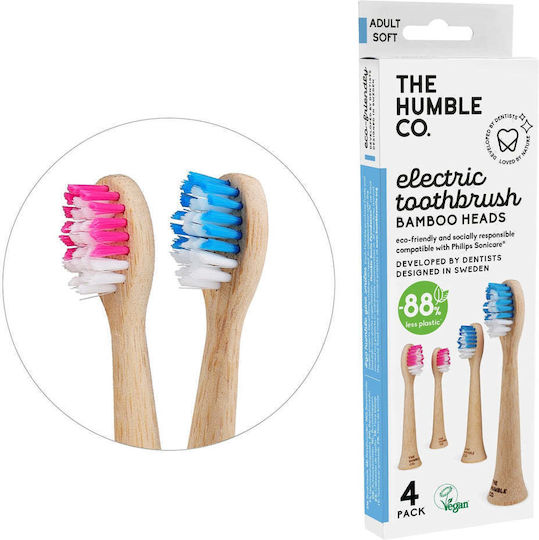 The Humble Co. Electric Toothbrush Bamboo Heads Electric Toothbrush Replacement Heads 4pcs