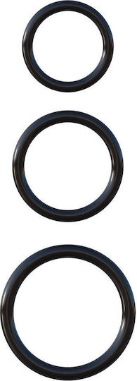 Pipedream Fantasy C-Ringz Silicone 3-Ring Stamina Set 5cm Black