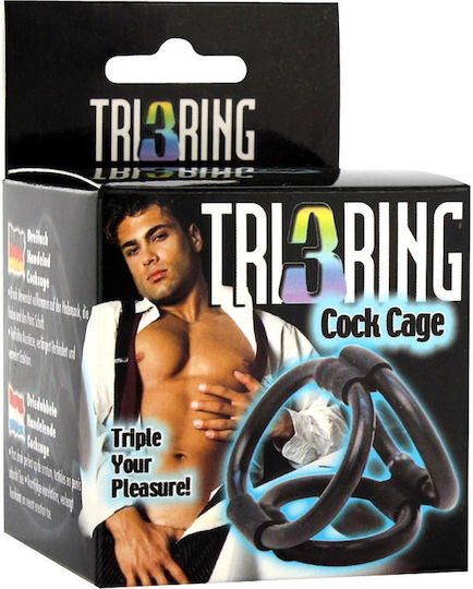 Seven Creations Tri 3 Ring Пръстен Петел и тестиси Черен
