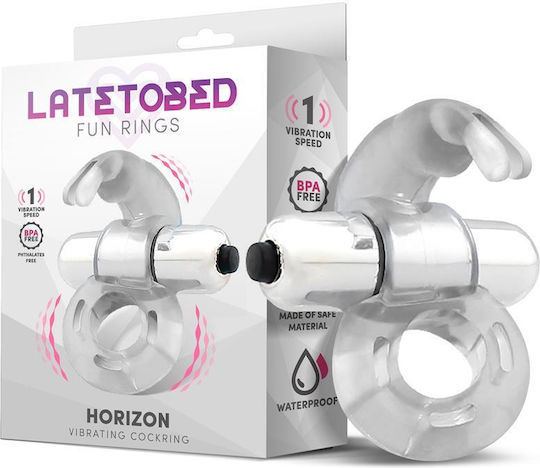 LateToBed Horizon Vibrating Cock Ring Clear LT-699