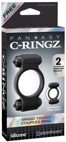 Pipedream Fantasy C-Ringz Magic Touch Couples Ring Cock Ring Cock Negru