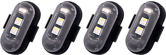 Led Rechargeable Strobe Lights Remote Control Rgbw Drones Boats Motorcycles Cars 4pcs Tc-161