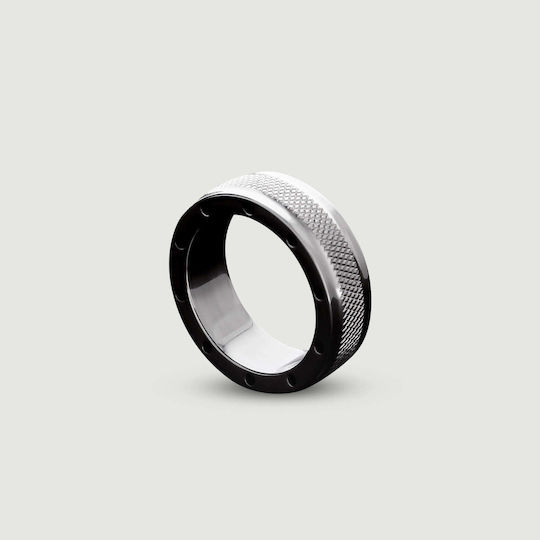 Triune Cool & Knurl Пръстен Петел Металик Сребрист TBJ-2026-45