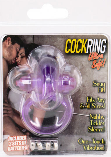 Seven Creations Ultra Soft Cock Ring Δονούμενο Δαχτυλίδι Πέους Σιλικόνης Μωβ
