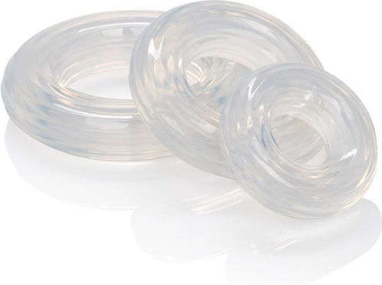 Calexotics Premium Silicone Ring Set Set Rings Cock Silicone Transparent 3pcs