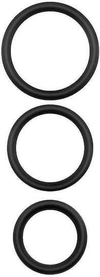Set Ineluri Penis din Silicon Elastic Negru Crushious Bandoleros Ineluri pentru Penis din Silicon Negru