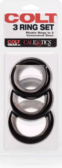 Calexotics Colt 3 Ring Set Pliable Rubber 8cm Black