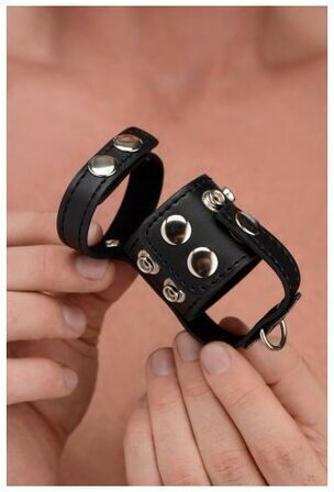 XR Cock Strap Ball Stretcher Ring Schwanz Metallisch Schwarz