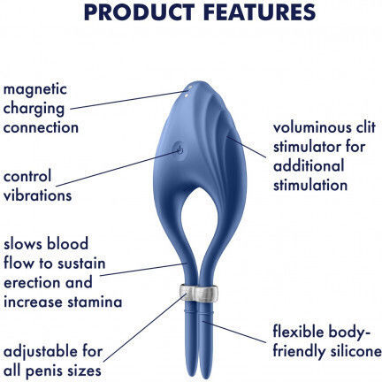 Satisfyer Duelist Vibrating Cock Ring Cock Blue